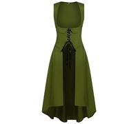 Générique Robe Medievale Femme Halloween, Princesse Cosplay Costume Halloween Deguisement American Nightmare Gothique Tenue De Fête Vetement Moyen Age Victorian Era Luxury (armée verte,XXL)