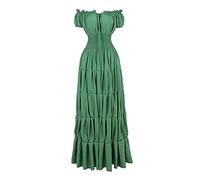 Générique Robe Medievale Femme Moyen Age, Reine Costume Halloween Horreur Deguisement Ecoliere Tenue Médiévale Jupe Age Vetement Moyen Age Victorian Era Luxury Palace (Vert,XXL)