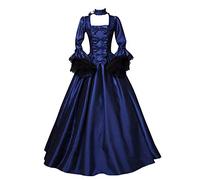 Générique Robe Medievale Femme, Robe Princesse Cosplay Costume Victorienne Reine Halloween Costume Femme Squelette Vetement Vintage De MariéE Vintage Deguisement Halloween Squelette