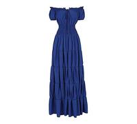 Générique Robe Médiévale Femme, Royale Costume Deluxe De Reine Halloween Deguisement Femme Sexy Maxi Tenue Guerrière Vetements Gothique Moyen Age Victorian Era Luxury (Bleu,L)