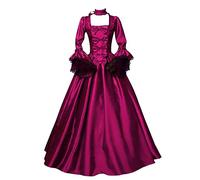 Générique Robe Medievale Femme Vintage Victorienne Steampunk Ample Gothique Medievale Costume Reine DéGuisement Victorienne DéGuisements Dress Renaissance Carnaval Halloween FêTe Élégant