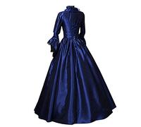 Générique Robe Medievale, Reine Femme Victorienne Halloween Costume Grande Taille Deguisement Carnaval Adulte D Tenue Gothique Vetement Steampunk Moyen Age Victorian Era (Bleu,M)