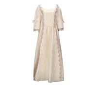 Générique Robe Médiévale Rérro Pour Femme Grande Taille, De Renaissance Gothique Costume Halloween Deguisement American Nightmare Vintage Mariage Tenue Sexy Vetements (Light Jaune,XXL)