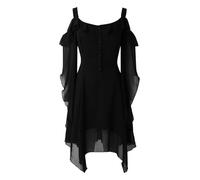 Générique Robe Médiévale Robe Gothique Femme Deguisement Adulte Halloween Robe Renaissance Viking Robe Soiree Vintage Dentelle Robe Sorciere Robe Steampunk Vampire