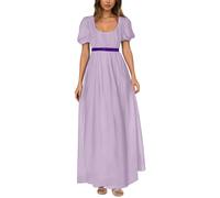 Générique Robe Médiévale Victorienne Vintage Regency pour Femme Taille Haute à Manches Bouffantes à Volants avec Ruban Robe de Bal Victorienne élégante à Manches Bouffantes Taille Empire pour Femme