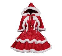 Générique Robe Mere Noël Femme - Costume de Noel Déguisement Mère avec Cape