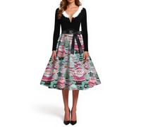 Générique Robe Mere Noel Femme Mariage Robe À Paillettes Chaude Costume Mère Fête Women Renne Bal Sexy Tenue Velours Grande Taille Sapin Orientale Pull Laine Noel Femme XL