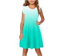 Générique Robe mi-Longue pour Filles Enfants, à Manches Papillon, smockée, col Rond, Robes à Volants décontractées, Robe élégante en Maille à Volants pour Cocktail et fête