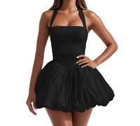 Générique Robe Mini Y2K Femme Style Corset - Dos Nu, Col Halter noué Devant - Robe de Soirée sans Manches pour Club, Fêtes et Soirées d‘Été