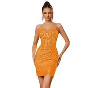 Générique Robe Moulante Courte à Bretelles Spaghetti Et Paillettes Scintillantes pour Femme Tenue De SoiréE De BoîTe De Nuit De Cocktail Mairgold 9XL