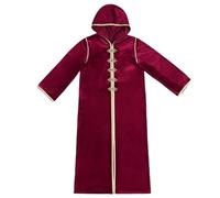 Générique Robe Musulmane Femme Grande Taille,Robe Pull à Capuche Et Manches Longues Robe De PrièRe (Red S)