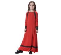 Générique Robe Musulmane Fille Robe Longue Modeste Manches Longues de Prière Islamique pour Enfants Hijab Style Oriental de Soirée Élégante pour Âge 3-12 Ans