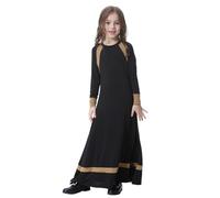 Générique Robe Musulmane Fille Robe Longue Modeste Manches Longues de Prière Islamique pour Enfants Hijab Style Oriental de Soirée Élégante pour Âge 3-12 Ans