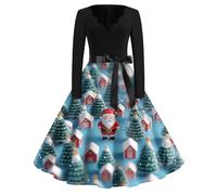 Générique Robe Noel de Fête Élégant Elegante Grande Taille Glamour Déguisement Noel Tenue de Fete Femme Et Elegant Robe Chic Et Elegant Deguisement Femme Adulte Bleu Ciel S