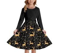 Générique Robe Noel Enfant De Princesse Rouge Manches Longues Bandeau Noël Petite Fille 4 Ans Costume Carnaval Tenue Bebe Déguisement Père Enfants Bambin Bébé Filles (Le Noir,13-14 Ans)