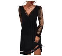 Générique Robe Noel Femme élégante en Tulle à Paillettes Imprimé Robe de Soirée Courte Robes de Noel Femme Robes de Soirée Manches Longues Taille Haute Portefeuille