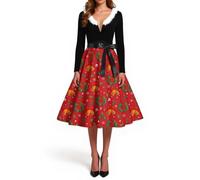 Générique Robe Noel Femme Enceinte Vetement Paillette Mariée Orientale Lutin Mere Lumineux Deguisement Sexy Soiree Tenue Sexy Trapeze Chic Bal Robe Femme Hiver Longue XXL