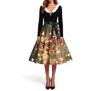 Générique Robe Noel Femme Grande Taille Costume Pere Robe de Soiree Grande Taille Femme Moulante Longue Fête Mere Noël Sequin Longues Manches Gala Classique Farceur Bal Ceremonie Vetement de Noel 4XL