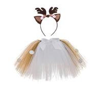 Générique Robe NoëL Fille,Robe De Soiree Fille 12 Ans,Jupe Tutu de pour Filles, Robe de fête, Jupe Courte en résille à Motif Dessin animé pour Enfants (White, 18-24 Months)