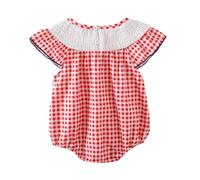 Générique Robe NoëL Fille,Robe Princesse Fille 3 Ans,Housse de Protection pour bébé Fille, Motif Drapeau National brodé, Motif Grille, pour l'été, de 1 à 3 Ans (6-12 Months)