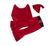 Générique Robe Noel Fille,Robe Princesse Rouge Chapeau Bebe 1 Mois Déguisement Père Noël 0-18 Costumes De Combi-Short Tenue Fille Ensemble Vêtement Bébé Unisexe (B#Rouge,6-7 Ans)