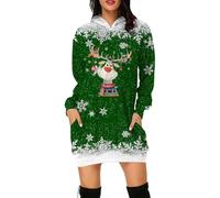 Générique Robe Noel Noire Femme Ronde Pull Long Sweat Hiver De Grande Taille pour Chasuble Noël d'hiver Laine Vert Moche Chic Et Elegant