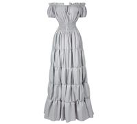 Générique Robe Noir Gothique Taille Costume Femme Moyen Age Medievale Velours Halloween Tenue Grande Princesse Jupe Adulte Longue Corset Halloween Deguisement Adulte M