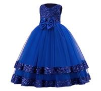 Générique Robe Orientale Robe de soirée Princesse à Paillettes et nœud pour Fille,Manches Longues,idéale pour Un Anniversaire,Un Concours ou Une représentation sur scène