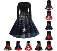 Générique Robe Paillette Femme Mere Noel Sexy Manche Longue Glamour Tenue Fete Cadeau Haut Adulte Grande Taille Jour De L'an Moche Noël Renne Vetement 2#Marine L