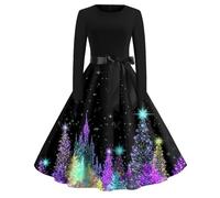 Générique Robe Paillette Femme Robe De Noel Femme Grande Taille Sapin Haut Sequins Glamour Tenue Jour De L'an Manche Longue Laine Velours Cadeau Noël Reveillon Costume 2#Violet M