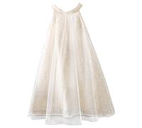 Générique Robe Paillettes,Robes Style FrançAis, Robe sans Manches en Maille avec Paillettes pour Un Usage Quotidien Tenues Printemps-éTé De 3 à 8 Ans (Beige, 2-4 Years)