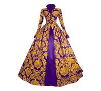Générique Robe Palazzo Élégante Moyen Age Femme | Rétro Victorian Costume de Dame du 80 Carnaval Robe Mascarade Party Fête Bal Halloween Vêtements Costumes de princesse