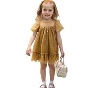Générique Robe Petite Fille Robe d'été sans Manches à Volants pour Filles,ornée de Sequins et d'une Jupe Fluide.