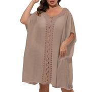 Générique Robe Plage Femme BohèMe,Pull à Manches Mi Longues Grande Taille Robe pour La PrièRe (Brown, One Size)