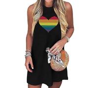 Générique Robe Portefeuille féminine sans Manches Motif cocotier pour Plage Vacances été Tenue décontractée élégante Sortie Quotidienne Confortable légère Respirante (Black, M)