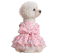 Générique Robe pour Chiot - Respirante Rose Ajustable | Robe d'été pour Petite Chienne | pour Promenade Quotidienne Anniversaire Séance Photo Printemps Été