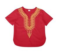 Générique Robe pour Fille Garçon Caftan Islam Abayas Garçons Abaya & Kaftan Maxi Manches Longues Tenue De Soirée Dubai Djellaba Enfant Qamis Style Islamique Marocaine Dubaï (Rouge,5-6 Ans)