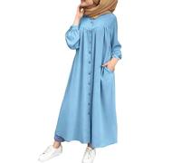 Générique Robe Priere Musulmane Femme Musulmane Robe De Priere Hijab Niqab à Manches Longues Jilbeb Vêtements Couleur Unie Cardigan Musulmans Moderne Décontracté Robes avec Hijab