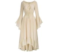 Générique Robe Princesse Femme Médiévale Soirée Adulte Costume Ange Taille Petit Moyen Age Chic Jupe Sexy Tenue Halloween Deguisement Halloween Femme Mariée L