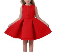Générique Robe Princesse Fille Dress Chic et Elegant Robe de Soirée Robes Dress Respirant Robe A-Line Robe Ceremonie Vêtements de Bal Robes Funky Kleid Mode Vêtement Rouge 90