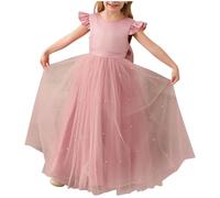Générique Robe Princesse Fille Dress Chic et Elegant Robe de Soirée Robes sans Manches Robes Funky Kleid Mode Vêtement Ample Robes Respirant Dress A-Line Robe Ceremonie Robe Pastèque Rouge 160