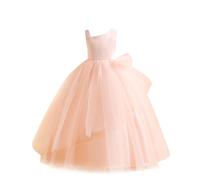 Générique Robe Princesse Fille Élégante Col Rond Vêtements Longue Demoiselle d'honneur Robe de Soirée Fête Robes de Soirée Mariage Vêtement sans Manches Et Ventes Flash Rose, 10 Ans