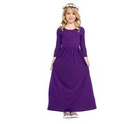 Générique Robe Princesse Fille,Enfants Tout-Petits Filles Robe Dessus du Genou Robe à Manches Longues Solide Robe De Princesse (Purple 3-4 Years)