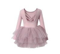 Générique Robe Princesse Fille Robe de Danse à Manches Longues pour Filles,Tutu de Ballet,Tenue élégante avec Jupe pour entraînement et Performance,Cours Ballet,récital,soirée