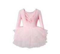 Générique Robe Princesse Fille Robe de Danse à Manches Longues pour Filles,Tutu de Ballet,Tenue élégante avec Jupe pour entraînement et Performance,Cours Ballet,récital,soirée