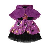 Générique Robe Princesse Fille Sorcière Poncho Violet Cape à Capuche, Robe réservoir en Tulle et Paillettes Halloween Cape à Capuche Vampire pour Les Enfants 1-6 Ans Carnaval et Les fêtes à thème