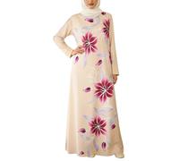 Générique Robe Pull élégante pour Femme Musulmane à col Rond avec imprimé Floral Poches intégrées et Style Moyen pour Une Tenue Modeste Confortable (XXL)