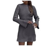 Générique Robe Pull Longue Femme Hiver,Pull Chic Et Elegant Col Rond Robe Manche Longue Grande Taille en Tricot DéContractéE Couleur Unie Tendance Dress Moulante Chandail Pull Slim Fit