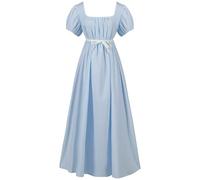 Générique Robe Régence Verte Renaissance pour Femme Costumes D'opéra Spéciaux Costume avec Ceinture Taille Empire Longue À Volants Et Manches Bouffantes pour Fêtes Mariages Et Gala