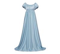 Générique Robe Regency pour femme années 1800 en satin vintage